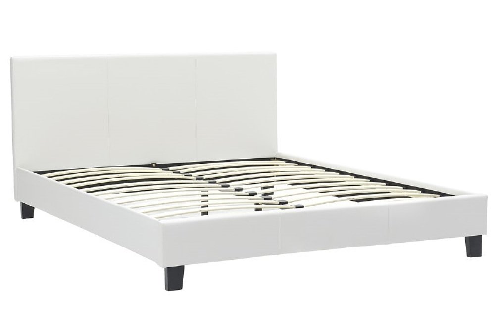 Κρεβάτι Nevil pakoworld 150x200 PU χρώμα λευκό ματ 006-000001