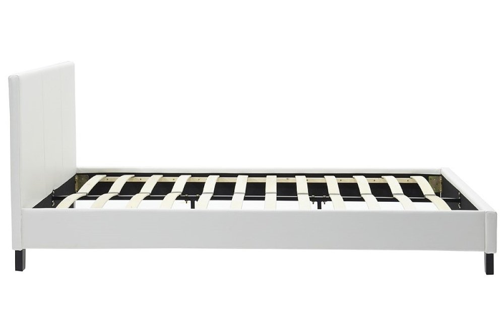 Κρεβάτι Nevil pakoworld 150x200 PU χρώμα λευκό ματ 006-000001