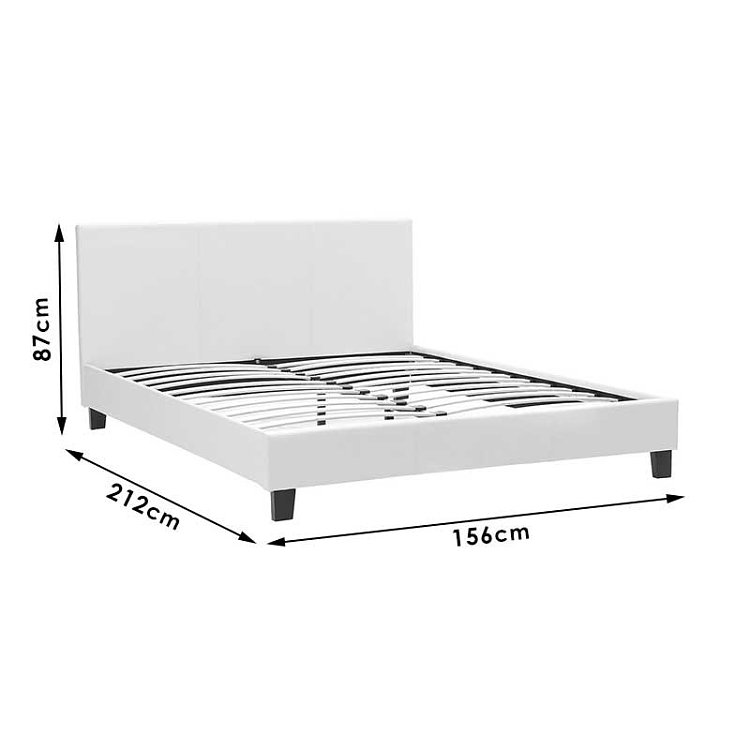 Κρεβάτι Nevil pakoworld 150x200 PU χρώμα λευκό ματ 006-000001