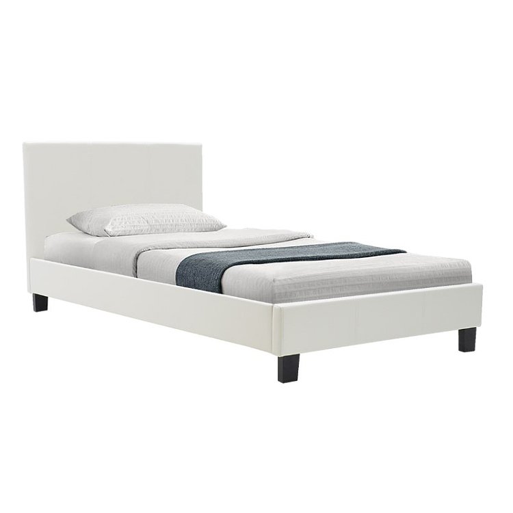 Κρεβάτι Nevil pakoworld 100x200 PU χρώμα λευκό ματ 006-000012