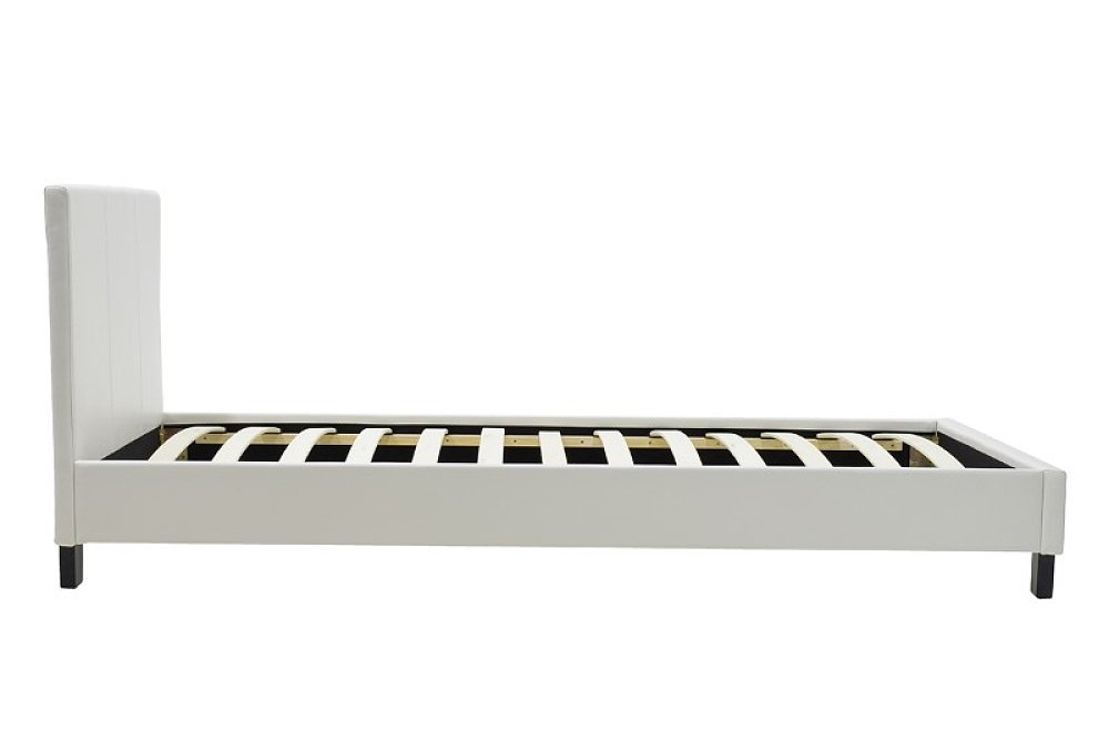 Κρεβάτι Nevil pakoworld 100x200 PU χρώμα λευκό ματ 006-000012