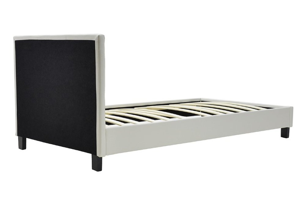 Κρεβάτι Nevil pakoworld 100x200 PU χρώμα λευκό ματ 006-000012