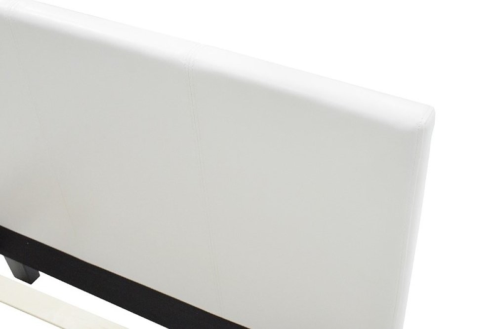 Κρεβάτι Nevil pakoworld 100x200 PU χρώμα λευκό ματ 006-000012
