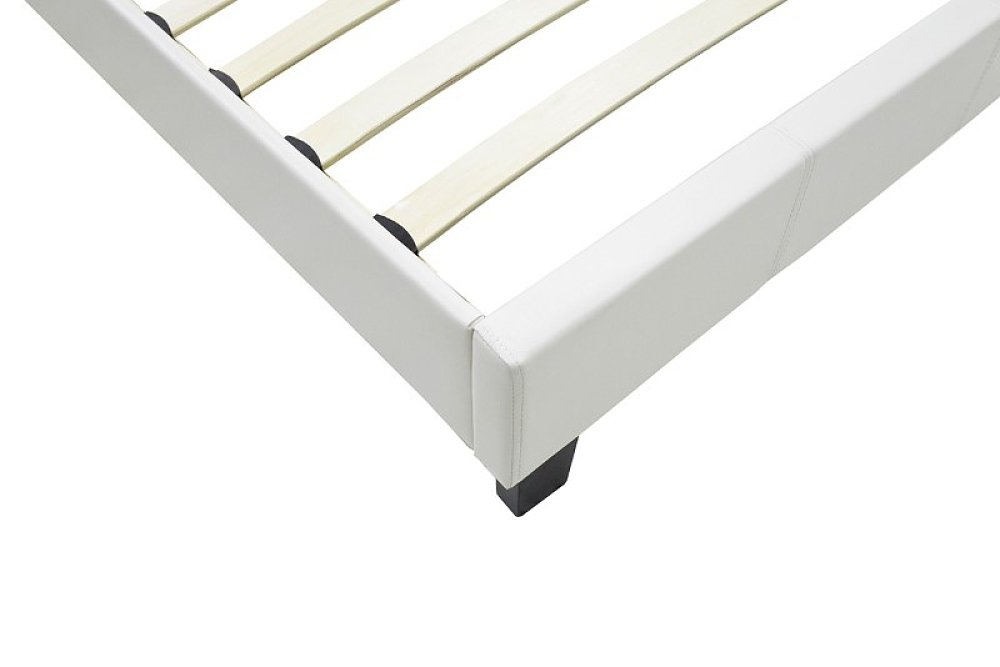 Κρεβάτι Nevil pakoworld 100x200 PU χρώμα λευκό ματ 006-000012
