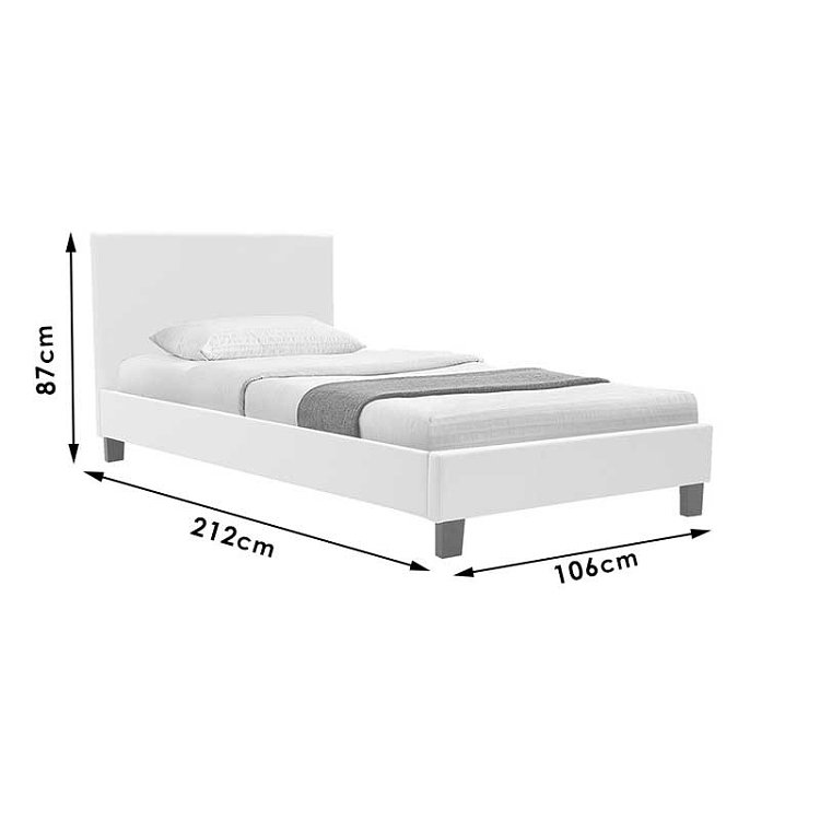 Κρεβάτι Nevil pakoworld 100x200 PU χρώμα λευκό ματ 006-000012