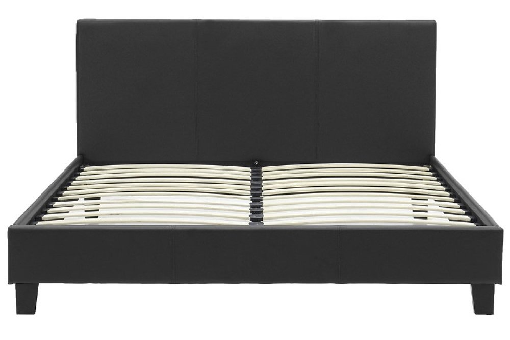 Κρεβάτι Nevil pakoworld 150x200 PU χρώμα μαύρο ματ 006-000015