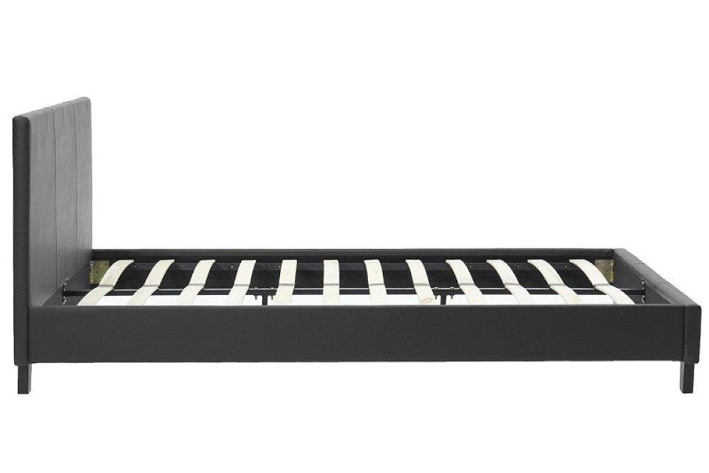 Κρεβάτι Nevil pakoworld 150x200 PU χρώμα μαύρο ματ 006-000015