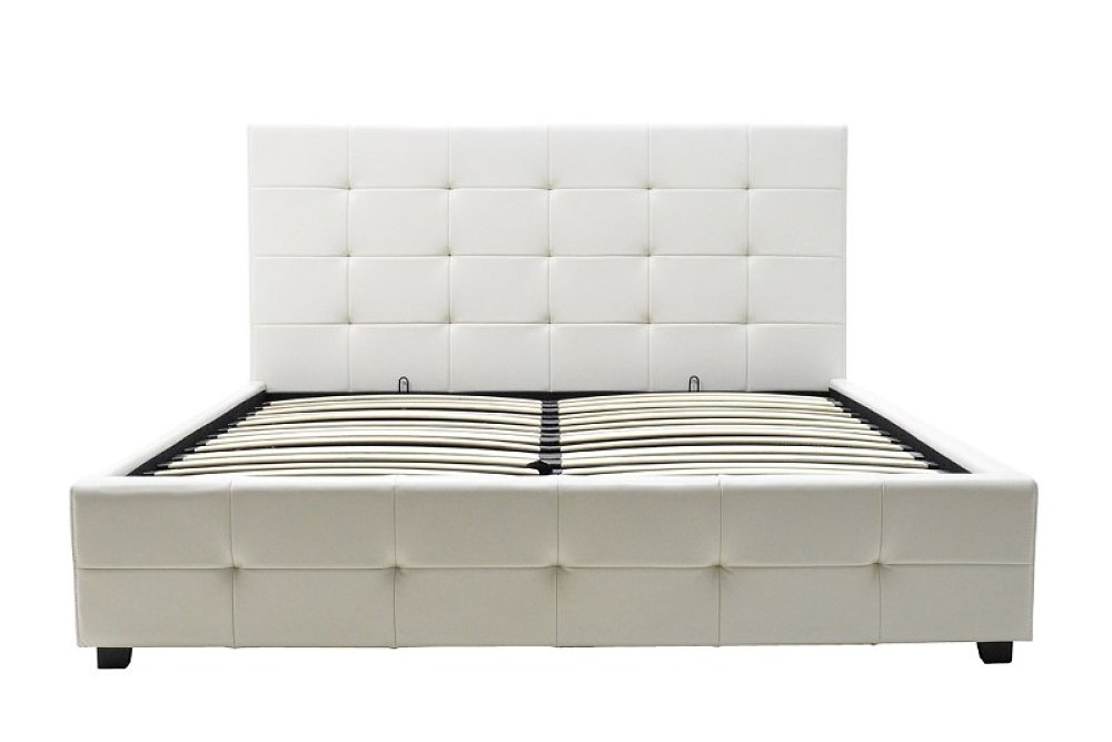 Κρεβάτι Roi pakoworld 160x200 PU λευκό ματ + αποθηκευτικό χώρο 006-000016