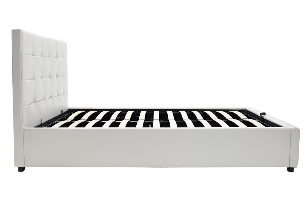 Κρεβάτι Roi pakoworld 160x200 PU λευκό ματ + αποθηκευτικό χώρο 006-000016