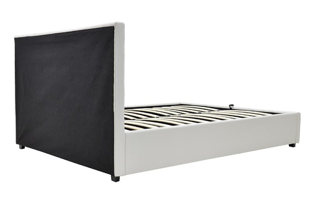 Κρεβάτι Roi pakoworld 160x200 PU λευκό ματ + αποθηκευτικό χώρο 006-000016