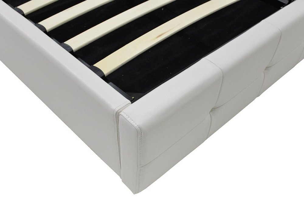 Κρεβάτι Roi pakoworld 160x200 PU λευκό ματ + αποθηκευτικό χώρο 006-000016