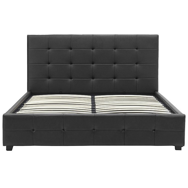 Κρεβάτι Roi pakoworld 160x200 PU μαύρο ματ + αποθηκευτικό χώρο 006-000017