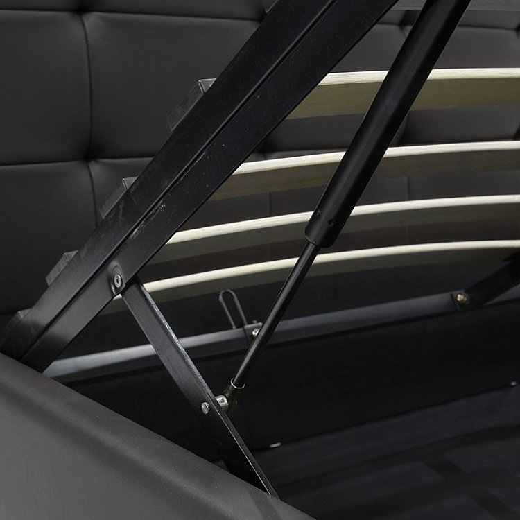 Κρεβάτι Roi pakoworld 160x200 PU μαύρο ματ + αποθηκευτικό χώρο 006-000017