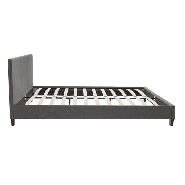 Κρεβάτι Nevil pakoworld 150x200 με ύφασμα χρώμα ανθρακί 006-000020