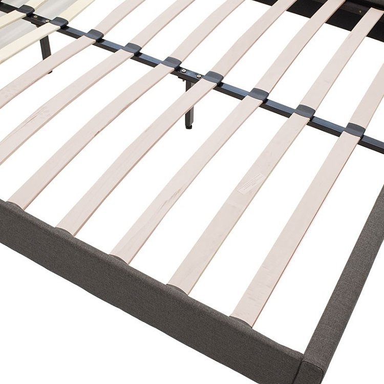 Κρεβάτι Nevil pakoworld 150x200 με ύφασμα χρώμα ανθρακί 006-000020