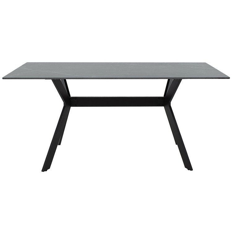 Τραπέζι Olivet pakoworld sintered stone μαύρο μαρμάρου-μαύρο 180x90x75εκ 029-000142
