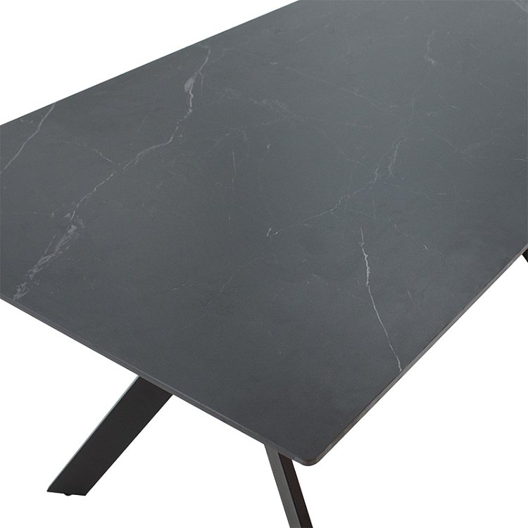 Τραπέζι Olivet pakoworld sintered stone μαύρο μαρμάρου-μαύρο 180x90x75εκ 029-000142