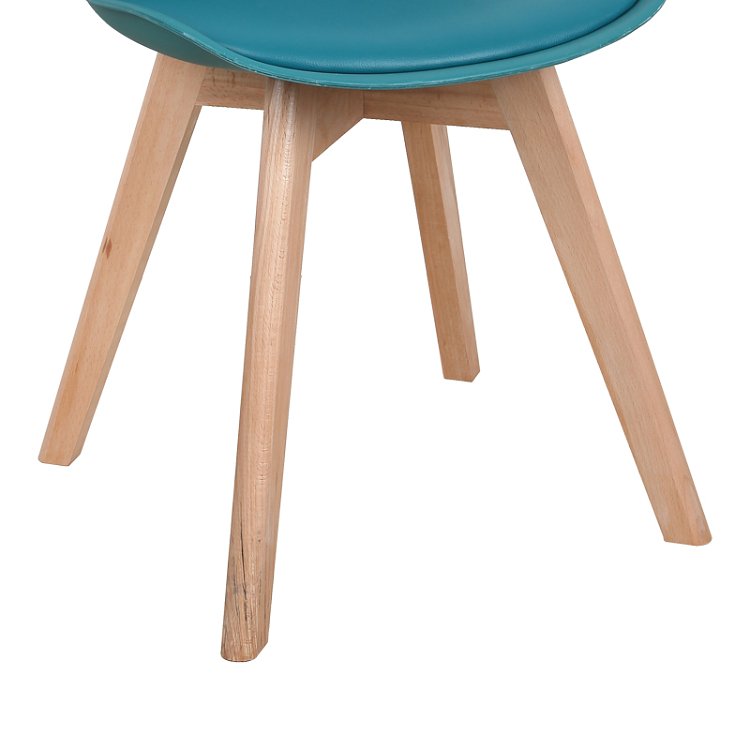 Καρέκλα Gaston pakoworld PP-PU μπλε απόχρωση- φυσικό πόδι 43x51x75εκ 029-000339
