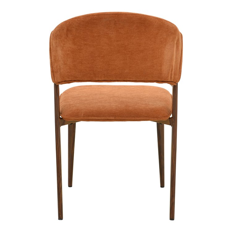 Καρέκλα Dolez pakoworld terracotta ύφασμα-πόδι καρυδί μέταλλο 49x58.5x82εκ 4τμχ 029-000439