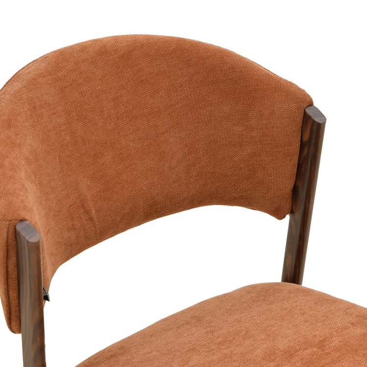 Καρέκλα Dolez pakoworld terracotta ύφασμα-πόδι καρυδί μέταλλο 49x58.5x82εκ 4τμχ 029-000439