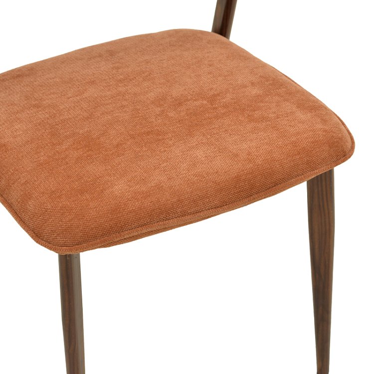 Καρέκλα Dolez pakoworld terracotta ύφασμα-πόδι καρυδί μέταλλο 49x58.5x82εκ 4τμχ 029-000439