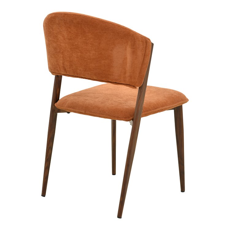 Καρέκλα Dolez pakoworld terracotta ύφασμα-πόδι καρυδί μέταλλο 49x58.5x82εκ 4τμχ 029-000439