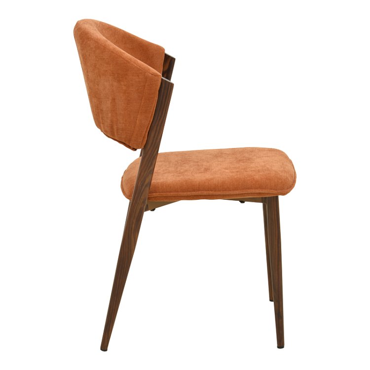 Καρέκλα Dolez pakoworld terracotta ύφασμα-πόδι καρυδί μέταλλο 49x58.5x82εκ 4τμχ 029-000439