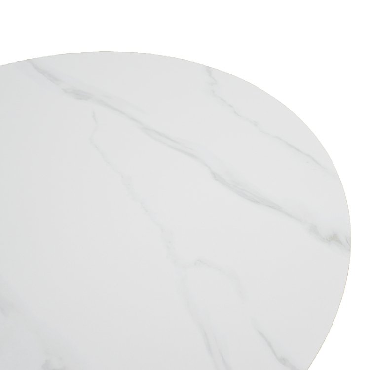 Τραπέζι σαλονιού Franzel pakoworld sintered stone σε όψη μαρμάρου-mdf σε φυσική απόχρωση Φ80x40εκ 029-000443