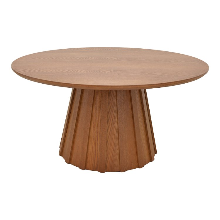 Τραπέζι σαλονιού Franzel pakoworld mdf καρυδί Φ80x40εκ 029-000446