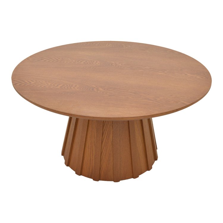 Τραπέζι σαλονιού Franzel pakoworld mdf καρυδί Φ80x40εκ 029-000446