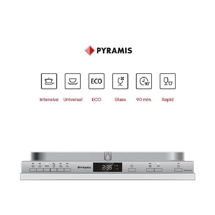 PYRAMIS PDWCE 45FI Εντοιχιζόμενο Πλυντήριο Πιάτων 45cm 033001421