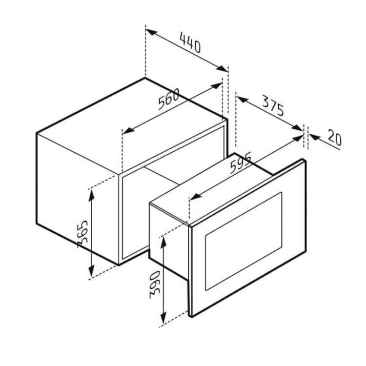 PYRAMIS 30 Εντοιχιζόμενος Φούρνος Μικροκυμάτων 23lt Inox 034011301