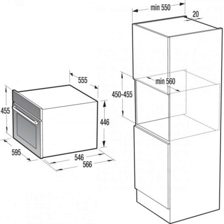 GORENJE BCM4547A10X Φούρνος άνω Πάγκου 50lt Inox 034071001 (4 Έτη Εγγύηση)