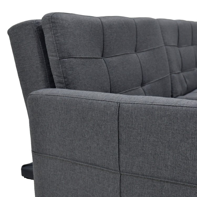 Καναπές-κρεβάτι Flexible pakoworld σε ανθρακί ύφασμα 198x87x76εκ 035-000004