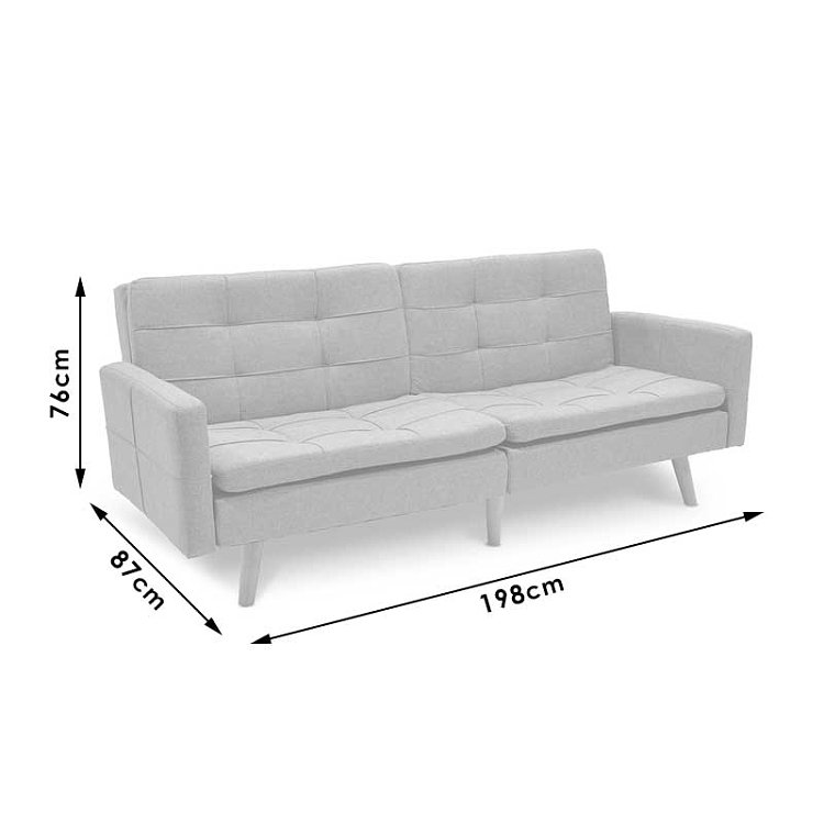 Καναπές-κρεβάτι Flexible pakoworld σε ανθρακί ύφασμα 198x87x76εκ 035-000004