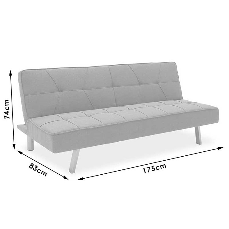 Καναπές-κρεβάτι Travis pakoworld 3θέσιος με ύφασμα μπεζ 175x83x74εκ 035-000025