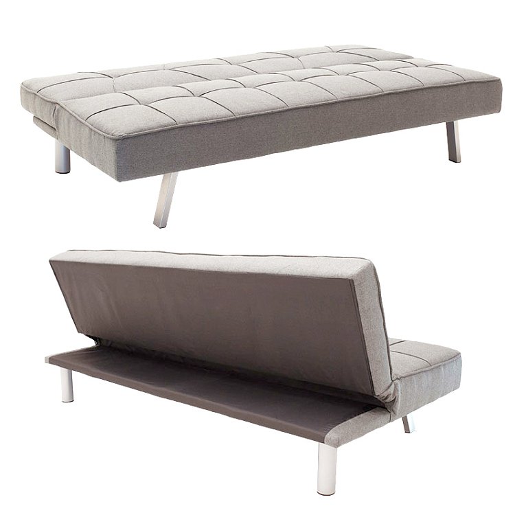 Καναπές-κρεβάτι Travis pakoworld 3θέσιος ύφασμα γκρι 175x83x74εκ 035-000061