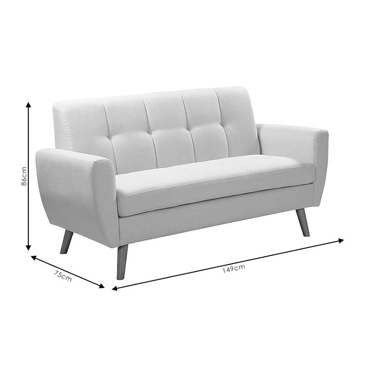 Καναπές Decency pakoworld 2θέσιος ύφασμα μπεζ 149x75x86εκ 035-000075