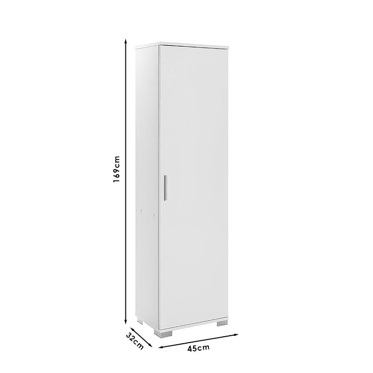 Ντουλάπι-στήλη Chad1 pakoworld λευκό gloss 45x32x169εκ 039-000154
