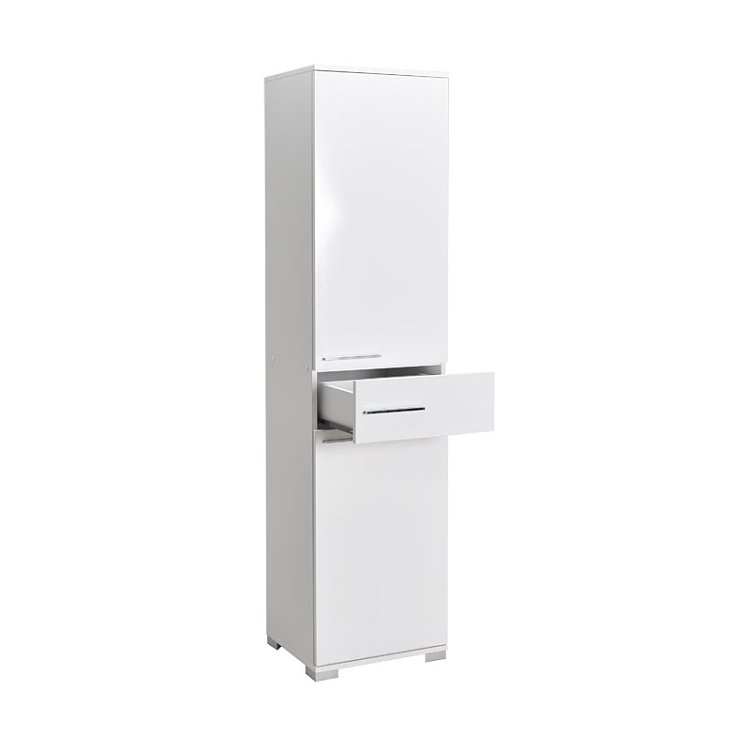 Ντουλάπα Chad pakoworld με συρτάρια λευκό gloss 45x40x188εκ 039-000169