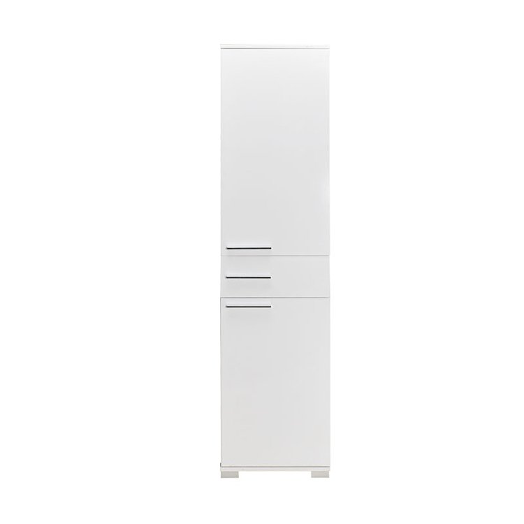 Ντουλάπα Chad pakoworld με συρτάρια λευκό gloss 45x40x188εκ 039-000169