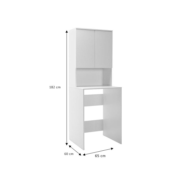 Έπιπλο πλυντηρίου Ryda pakoworld μελαμίνης λευκό 65x60x182εκ 039-000192