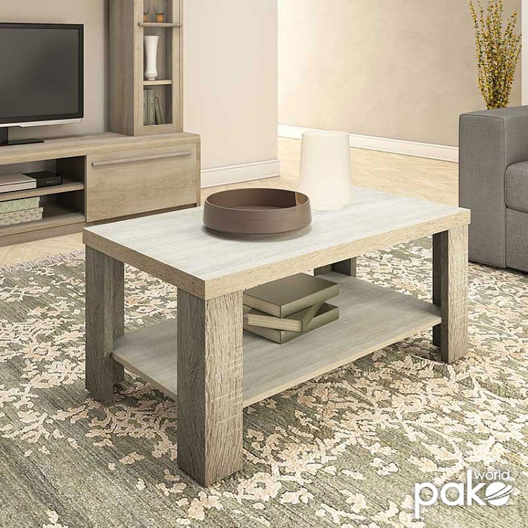 Τραπέζι σαλονιού RIANO pakoworld χρώμα sonoma 89,5x49,5x42,5εκ 049-000024