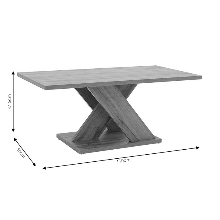 Τραπέζι σαλονιού Solange pakoworld χρώμα sonoma 110x55x47.5εκ 049-000061