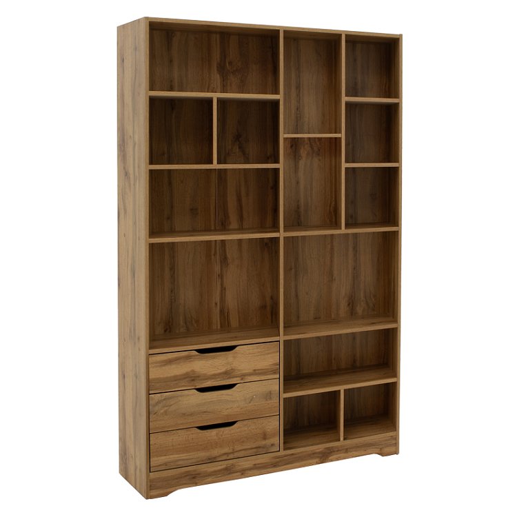 Βιβλιοθήκη Lucinda pakoworld oak 120x29.8x180.5εκ 049-000067