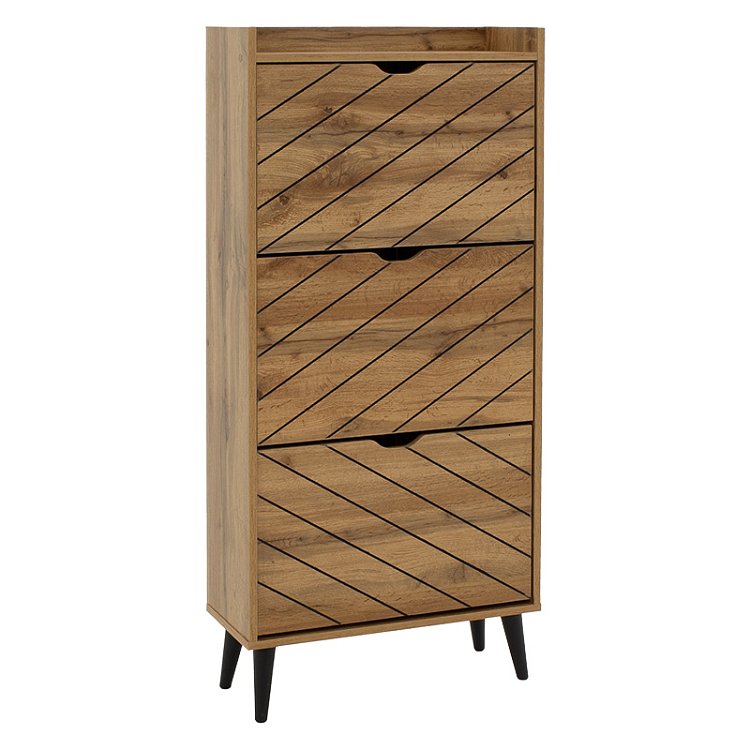 Παπουτσοθήκη Thelma pakoworld 12 ζεύγων oak 60x23.8x131.6εκ 049-000068