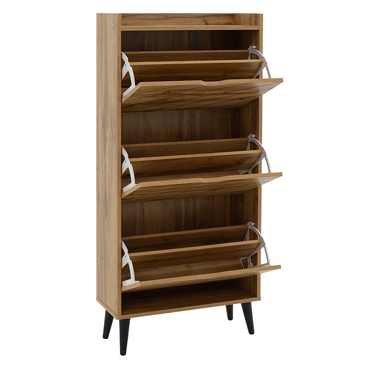 Παπουτσοθήκη Thelma pakoworld 12 ζεύγων oak 60x23.8x131.6εκ 049-000068