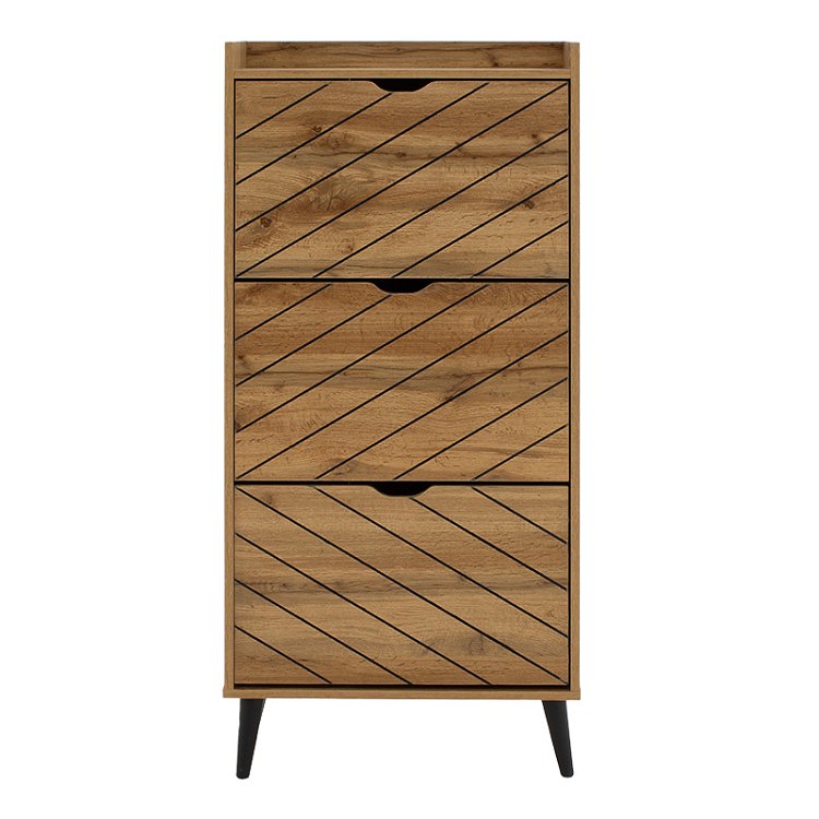 Παπουτσοθήκη Thelma pakoworld 12 ζεύγων oak 60x23.8x131.6εκ 049-000068