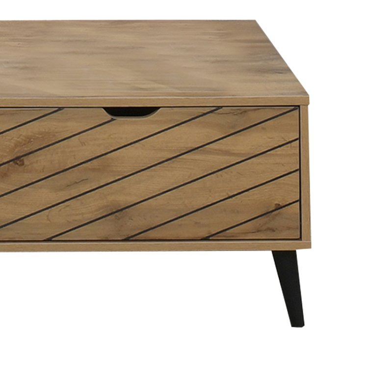 Τραπέζι σαλονιού Thelma pakoworld oak μελαμίνης 120x60x41.6εκ 049-000098