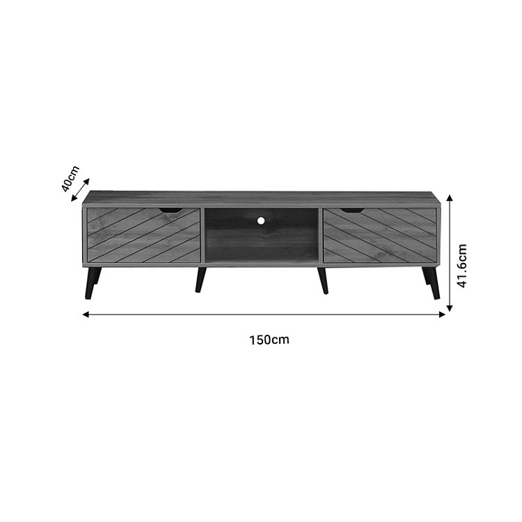 Έπιπλο τηλεόρασης Thelma pakoworld oak μελαμίνης 150x40x41.6εκ 049-000099